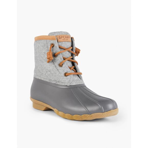 SPERRY Saltwater Wool Duck Boots Grey Girls Size 13M - Picture 1 of 13